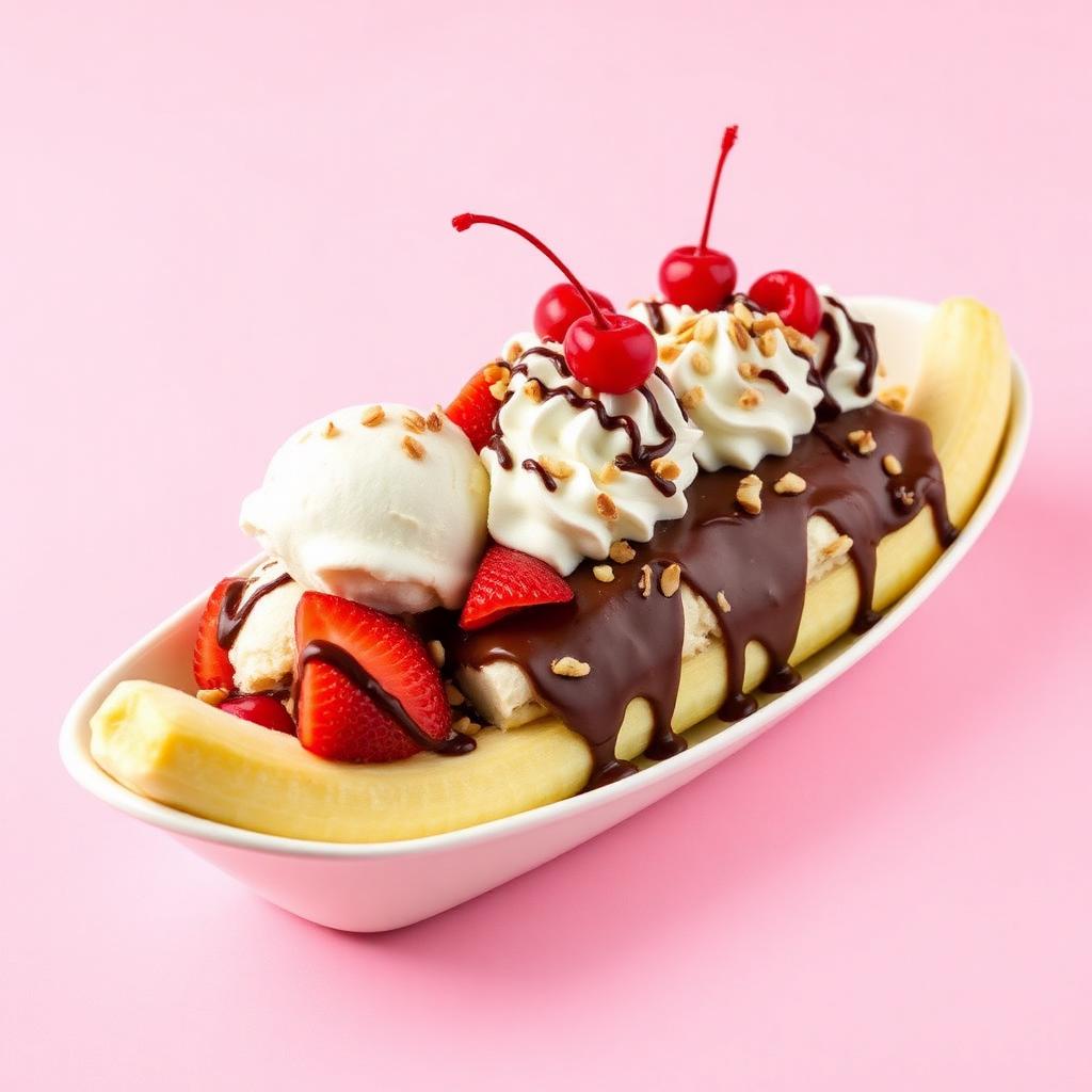 Classic banana split